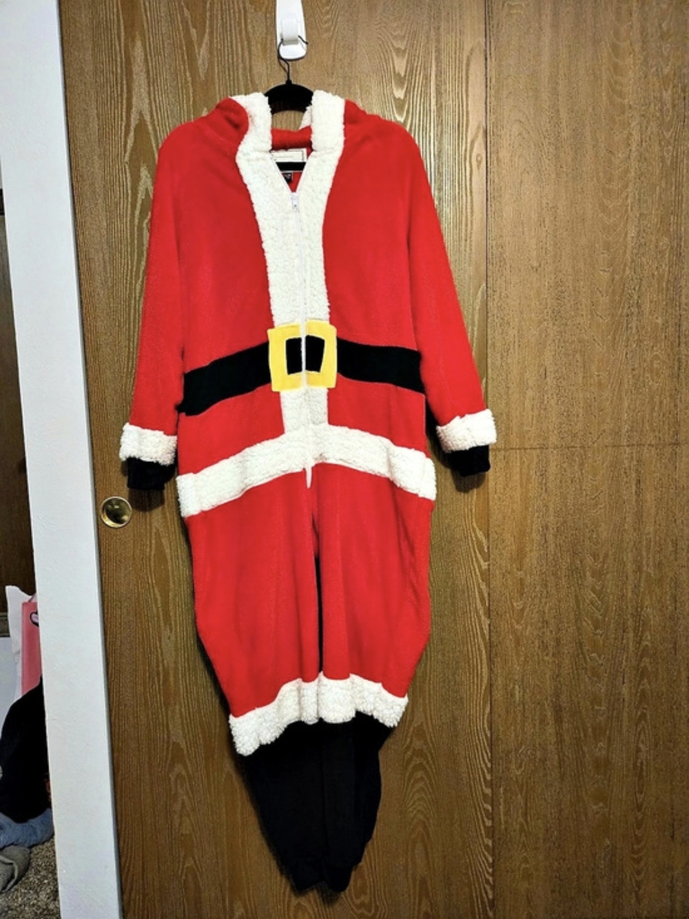 Santa Claus Costume One Piece Hooded Onesie Sleep Large/XL